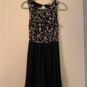 Black embroidered dress